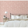 thumbnail image 5 of S4sassy Self-Stick Decorative Wallpaper, Palm Frond Wall Paper, Textured Vinyl Waterproof Contact Paper, Pink on Light Pink, 25"x120"inch Removable Renter Friendly Walls Covering for Bedroom, Brown, 5 of 9