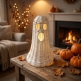 thumbnail image 2 of Halloween Wicker Ghost Decor Lantern, 12.2" Rustic Rattan Style Lamp Shade Centerpiece for Halloween Fall Autumn Thanksgiving Table Mantel Party Home Office Decoration, 2 of 9