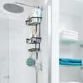thumbnail image 2 of Bathroom Hanging Shower Caddy, Shower Organizer Shelves with 4 Hooks, Black, 2 of 7