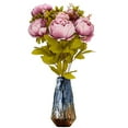 thumbnail image 2 of Vintage Artificial Peony Bouquet Silk Wedding Flowers Fake Flowers Home Party Festival Decoration Light Pink No Vase Included, 2 of 7
