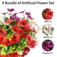 thumbnail image 3 of 9 Bundles Artificial Flowers for Outdoor,No Fade Fake Plastic Flowers Faux Plants for Decoration Hanging Planters Indoor Outside Garden Porch Window Box Home Wedding Farmhouse, 3 of 9
