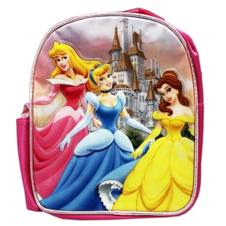 Disney Princess Aurora, Cinderella, and Belle Mini Kids Toy Backpack (10in)