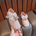 thumbnail image 4 of JSCDRPDWL Big Girls Sandals Girls' Cute Princess Shoes for Girls Bow Mary Jane Ballerina Dress Shoes with Satin Ankle Tie-Elegant Party Shoes Newborn Girl Shoes, 4 of 5
