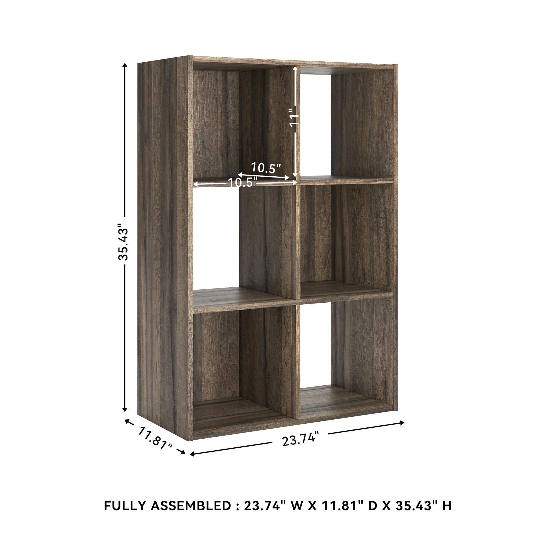 Signature Design by Ashley Shallifer 6 Cube Storage Organizer with Oak Finish