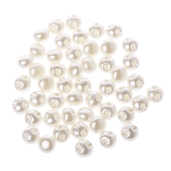 UNTERING Sewing Pearl Buttons 50pcs Round 10mm 11mm Clothes Accessory Supplies for Wedding Gown Costume Jewelry Gift Supply