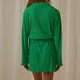 thumbnail image 3 of Vestidos de mujer Casual Estampado Solapa Panel de un solo pecho Recto Manga larga Vestido camisero suelto Neutral (L,Verde) oso de fresa Electrónica, 3 of 5