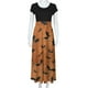 thumbnail image 5 of Vestido largo colorido con estampado de Halloween para mujer, vestidos estampados de manga corta, vestido playero informal Maxi Pompotops  ghjkhdj13775, 5 of 6