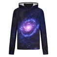 thumbnail image 5 of GUZOM Mens Galaxy Print Purple Long Sleeve Sun Protection Shirt Hooded Rash Guard UPF 50+ Quick Dry Fishing Hiking Shirt Moisture Wicking Activewear Top,Size XL, 5 of 5