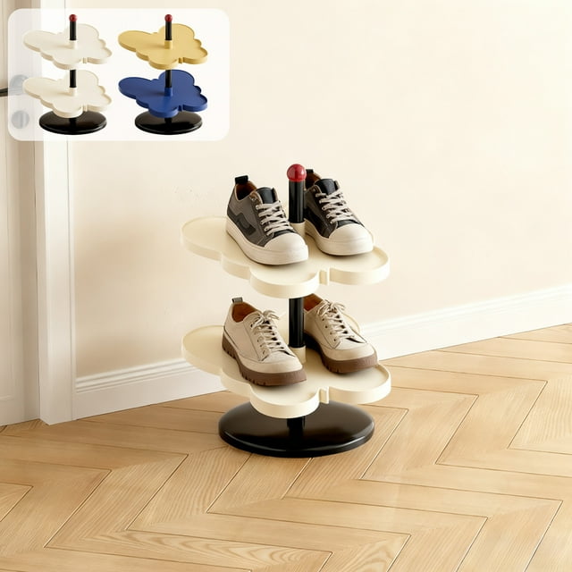 Plastic Shoe Rack Two-Tier Butterfly Shaped Detachable Shoe Rack for Narrow Doorways Apartments Dorm Storage(1Pcs) JASKFLY