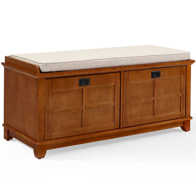 Crosley Banc d'Entrée de Stockage Adler Double Porte en Chêne Chaud
