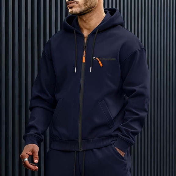 Men's Hoodies Pullover Big and Tall Button Open Long Sleeve Pullover Hooded Hoodie