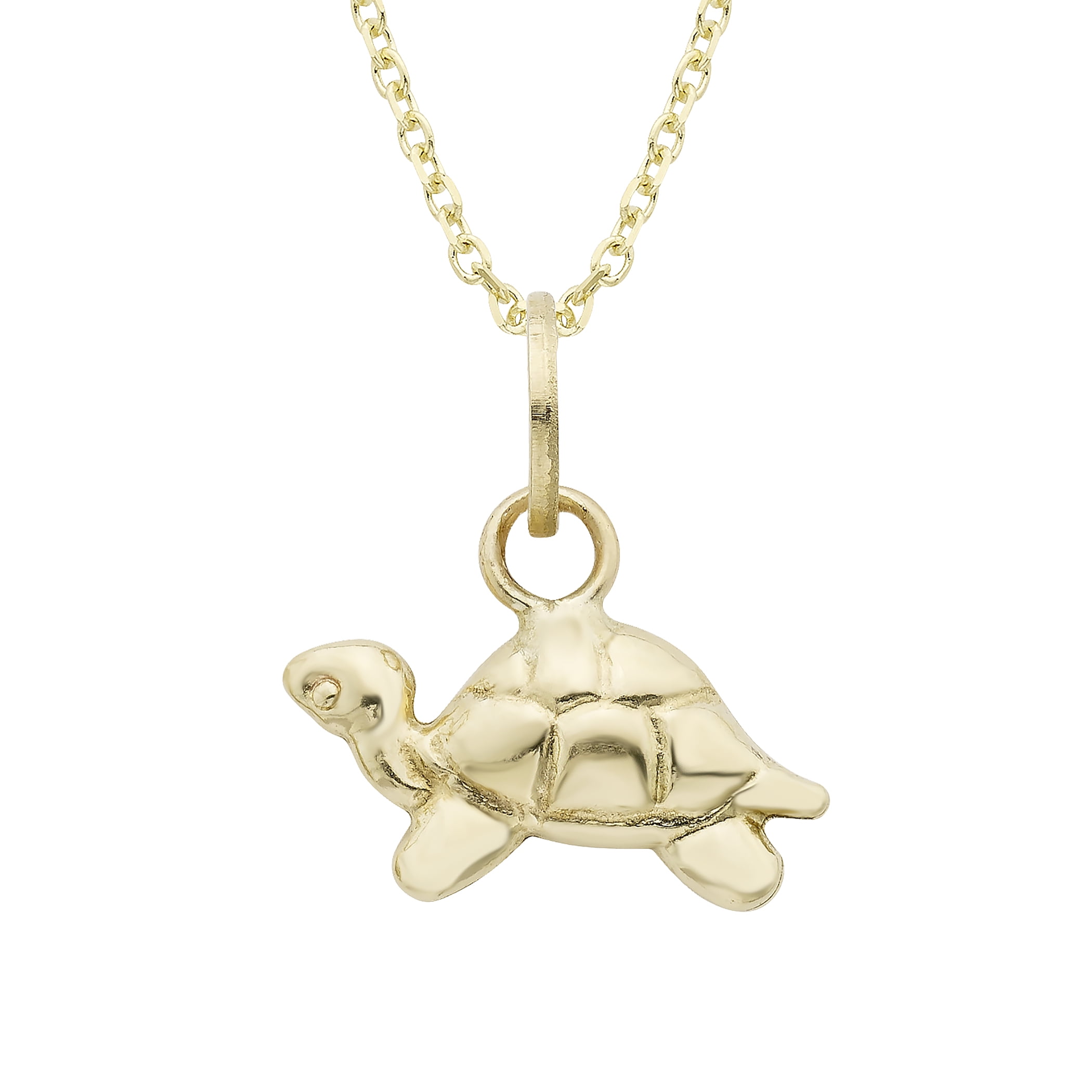 14k Gold Turtle Pendant Necklace 