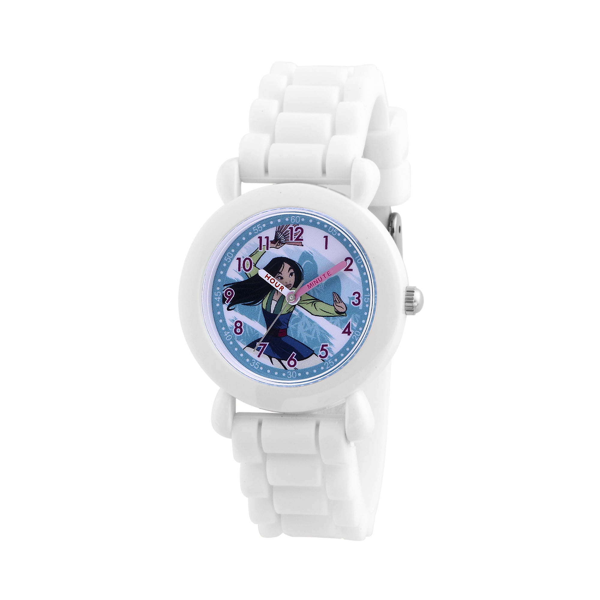 Disney Princess Mulan Girls' White Plastic Watch, 1-Pack