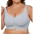 thumbnail image 2 of Daystry Wireless Jelly Bras for Women,No Underwire Comfort Seamless Bras,Full Coverage Push Up Everyday T-shirt Bra, 2 of 8