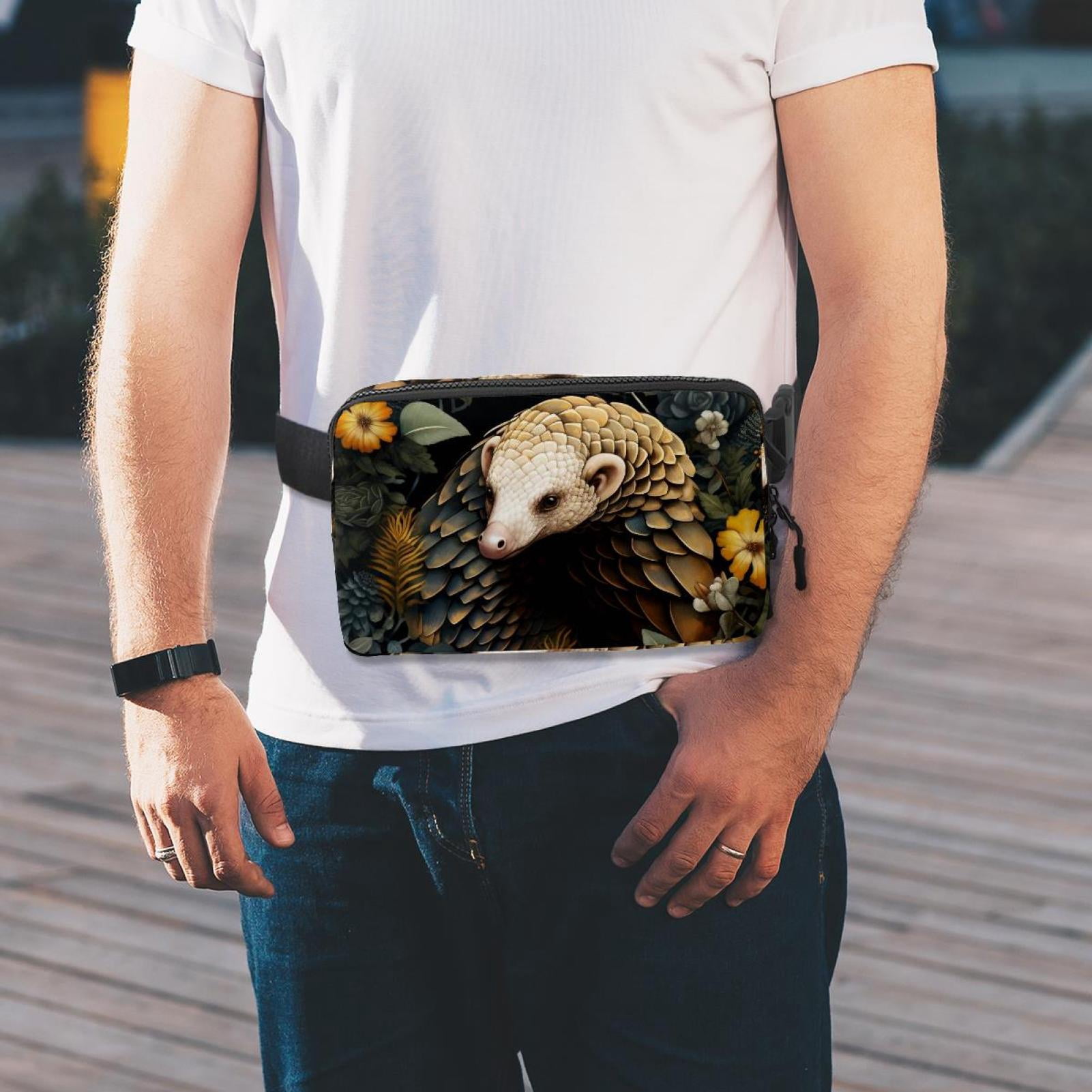 Pangolin Lightweight Adjustable Sling Bag with Extension Strap - Unisex Waist Packs Waist Bags