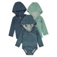 thumbnail image 3 of Hanes Baby 3-Pack L/S Hooded Bodysuits, 3 of 3