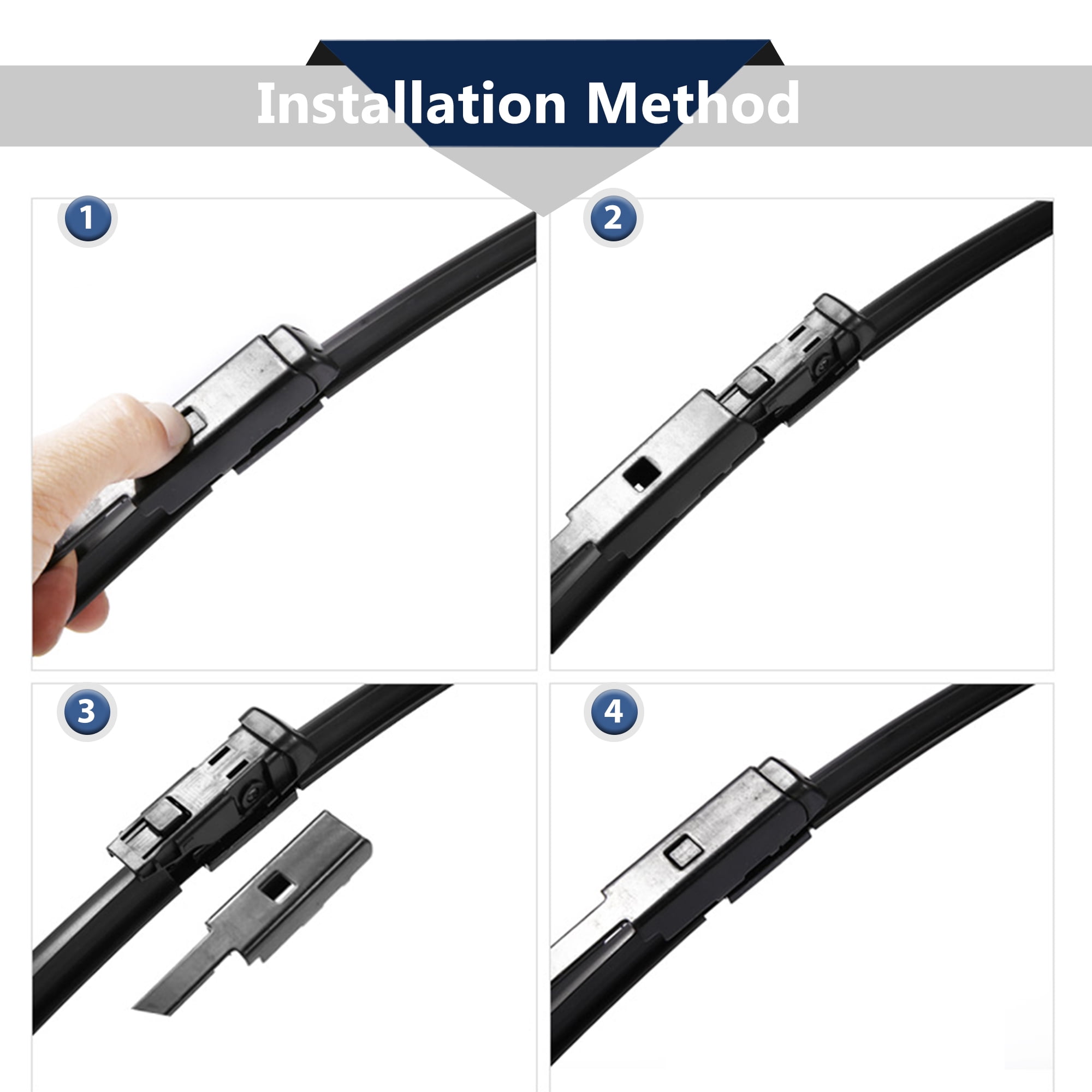 3 Pcs 26'' 17'' 12'' Front Windshield Wiper Blades Set Fit U Hook J Hook for Nissan Pathfinder 2013-2018