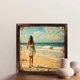 thumbnail image 6 of Ocean Beach Girl Artwork Wooden Sign Wall Plaque - Vintage Art Decoration, Wall Decoration - Ideal Gift For Home Decoration, Living Room, Bathroom, Bedroom, Garden, Dining, Bar, Cafe, Festival Part, 6 of 7