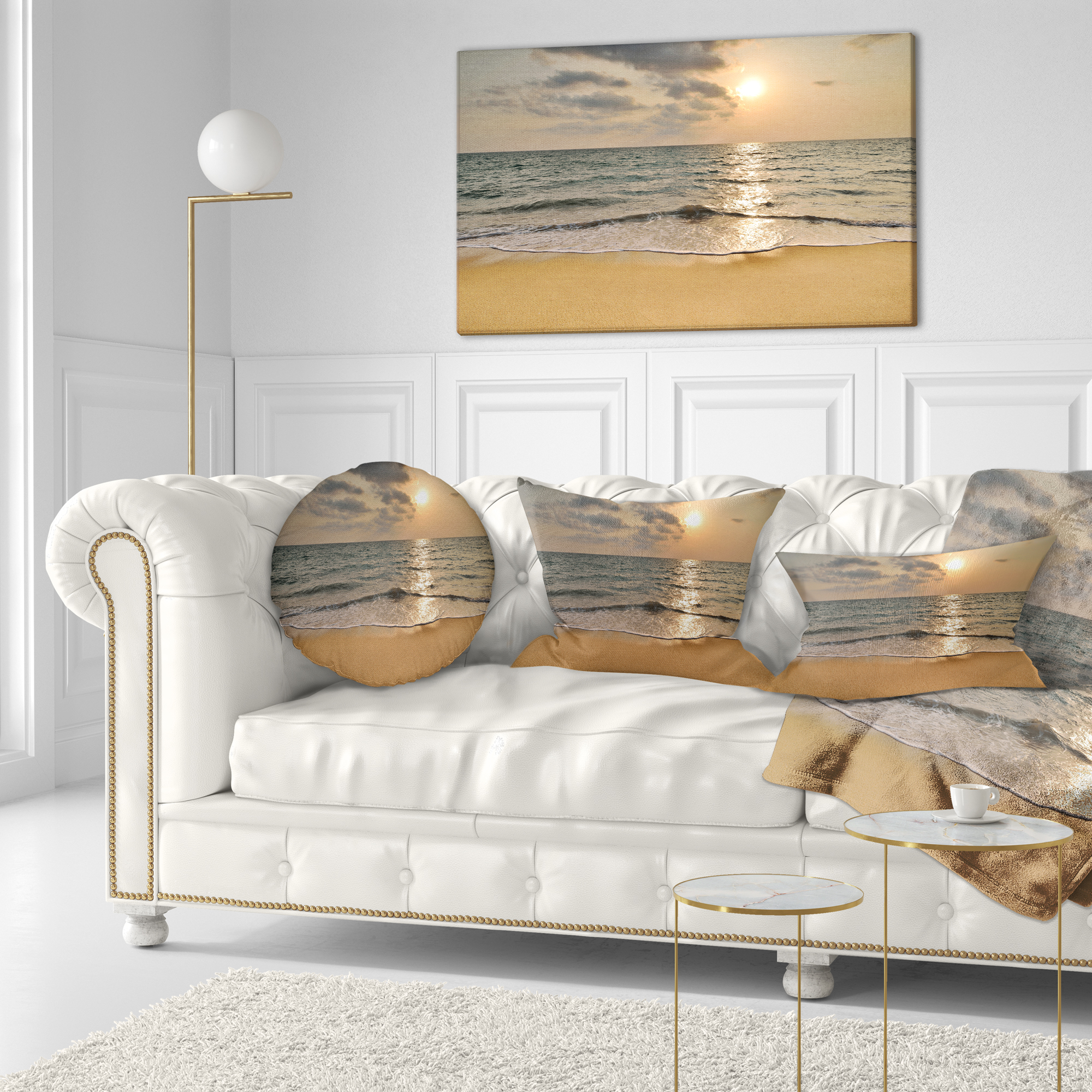 Designart 12" x 20" Multi-color Polyester Throw Pillow