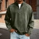 thumbnail image 1 of Ceisia Men's Vintage Washed Denim Quarter-Zip Sweatshirt | Loose Drop-Shoulder Stand Collar Pullover Gifts, 1 of 7