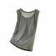 thumbnail image 2 of Ropa interior térmica para mujer, otoño e invierno, camiseta térmica de tirantes con cuello redondo y forro polar suave, sin mangas, de poliéster., 2 of 9