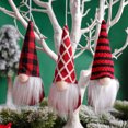 thumbnail image 6 of Christmas Gnome Hanging Ornaments Faceless Dolls Creative Gnomes Decorations Xmas Tree Hanging Dwarf Doll (Lattice, 3PCS), 6 of 10