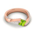 thumbnail image 3 of 1.20 Carat Beautiful Princess Cut Peridot Gemstone Natural Diamond Wedding Ring for her Solid 14k Rose Gold Size 9 by Caratup, 3 of 8