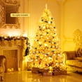 thumbnail image 3 of Patiojoy 7.5FT Artificial Tinsel Christmas Tree Hinged Decoration Tree Champagne Gold, 3 of 10