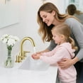 thumbnail image 3 of Brushed Gold Bathroom Faucet 3 Hole with Pull Out Sprayer, 8 inch Widespread Bathroom Faucets with Pop Up Drain, Bathroom Sink Faucet with 360° Swivel Spout, 2 Handle Vanity Faucet, 3 of 8