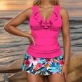 thumbnail image 5 of Oplxuo Womens Tankinis with Skirts Tummy Control Tankini Swimsuit Two Piece Bathing Suit Ruffle Swimwear Ladies SwimSuit, 5 of 7
