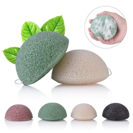 Natural Exfoliator - Tbest Gently Massage and Exfoliation: Improve the blood circulations and remove the dead cuticles.,Hot Natural Konjac Konnyaku Fiber Face Wash Cleanse Sponge Puff Exfoliator Tools