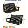 thumbnail image 2 of WINSOON 55" All Weather HIPS Outdoor Porch Swing -Black, 2 of 7