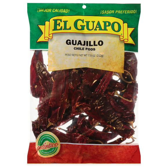 El Guapo Whole Guajillo Chili Pods (Chile Guajillo Entero), 7.5 oz Bag