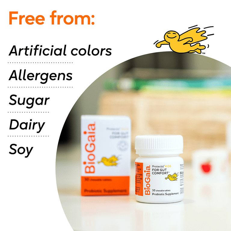 BioGaia Kids Probiotic Chewables, Promote Digestive Health, Ages 3
