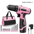thumbnail image 1 of Pink Power Pink Drill Set For Women 20v Cordless Drill Driver Tool Kit For Women Li-ion Electric Drill, Power Drill Set With Tool Bag, Battery, Charge, 1 of 5