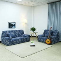 Unique Bargains 1-Piece Contemporary Floral Stretch Sofa couch slip cover, Blue