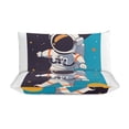 thumbnail image 3 of 3 Pcs Soft Bedding Set, Includes 1 Duvet Cover with Zipper And 2 Pillow,Shams Cartoon Space Astronaut Full(79"×90"), 3 of 8