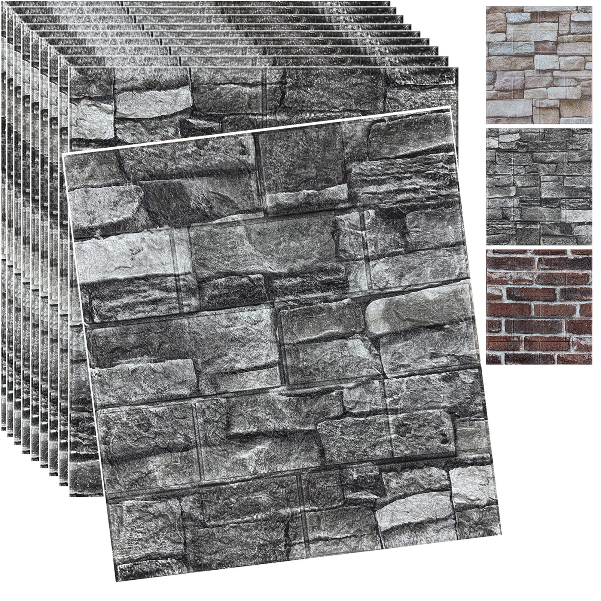 3D Wall Panels Peel and Stick 3D Brick Wallpaper Peel and Stick Faux Stone Wall Panel Foam Brick Self-Adhesive Wallpaper