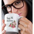 thumbnail image 2 of 3drose, Image of Floral Happy 75th Anniversary Quote, 11oz Magic Transforming Mug, 2 of 7