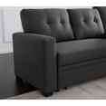 Devion Furniture Polyester Fabric Reversible Sleeper Sectional Sofa in