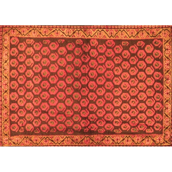 Ahgly Company Indoor Rectangle Persian Orange Traditional Area Rugs, 2' x 3'