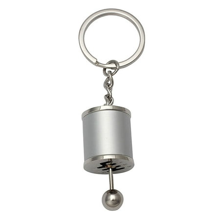 Blue Leather Key Chain - Creative Auto Part Model Gear Shifting Keychain Keyring ADHD Fidget Key Chain Style:Silver