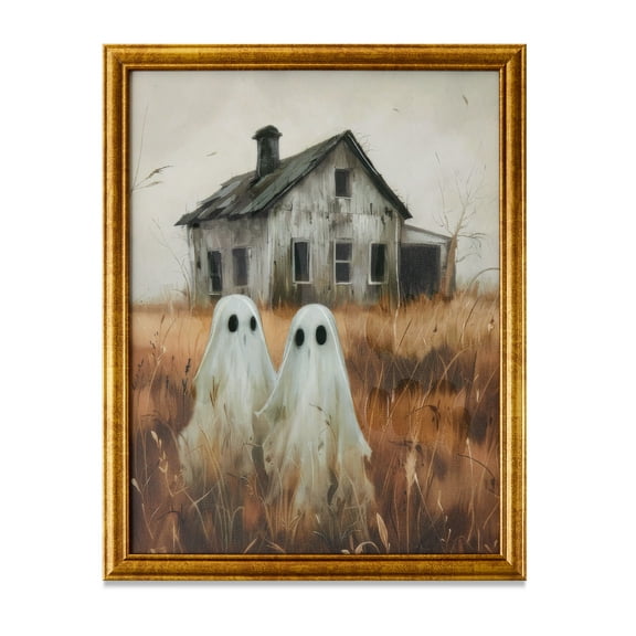 Pair of Ghosts Framed Wall Decor, Multicolor, 11" x 14", Fall by Way To Celebrate