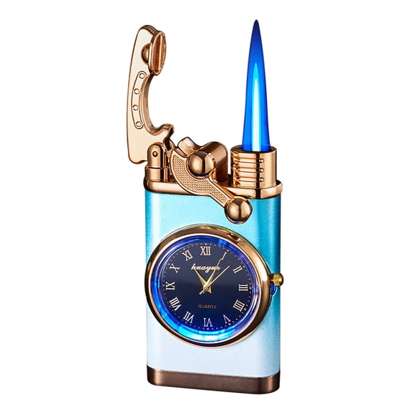 Ruroz Torch Lighter, Butane Lighter, Windproof Triple Jet Flame Torch Lighter with Holder, Refillable and Adjustable Flame Butane Torch Lighter, Premium Gift for Men(Without Butane)