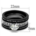 thumbnail image 2 of Luxe Jewelry Designs 3-Piece Women's Two Tone Black IP Stainless Steel Wedding Ring Set with CZ,, 2 of 4