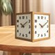 thumbnail image 1 of Reloj de pared de esquina de doble , silencioso, sin perforaciones, decorativo, de madera maciza, 23 x 23 cm, para paredes angulares, creativo y Marco marrón, 1 of 8