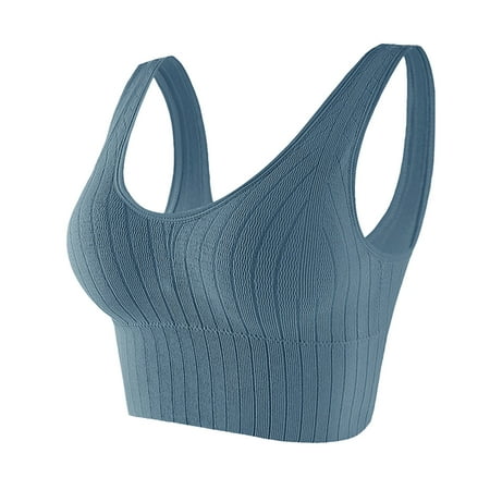 

PEASKJP Sport Bras for Women Non-Slip Push Up Lace Bra Comfort Seamless Wirefree Padded Underwire Bra Women s Lingerie Blue One Size