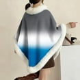 thumbnail image 5 of APEXFWDT Womens Poncho Cape Coat Fuzzy Pullover Shawls Wraps Capes Fleece Shawl Poncho Cape for Fall Winter, 5 of 7