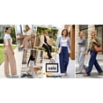 thumbnail image 4 of UVN Sweatpants for Women Casual Wide Leg Baggy Pants Straight Long Trousers High Waist Drawstring Workout Pants with Pockets, 4 of 13