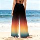 thumbnail image 3 of Pantalones de Pierna Ancha de las Mujeres de Gasa Ligera Protección Solar Cubierta de la Playa Estilo Bohemio Impreso Traje de Pantalones de las Mujeres, 3 of 7